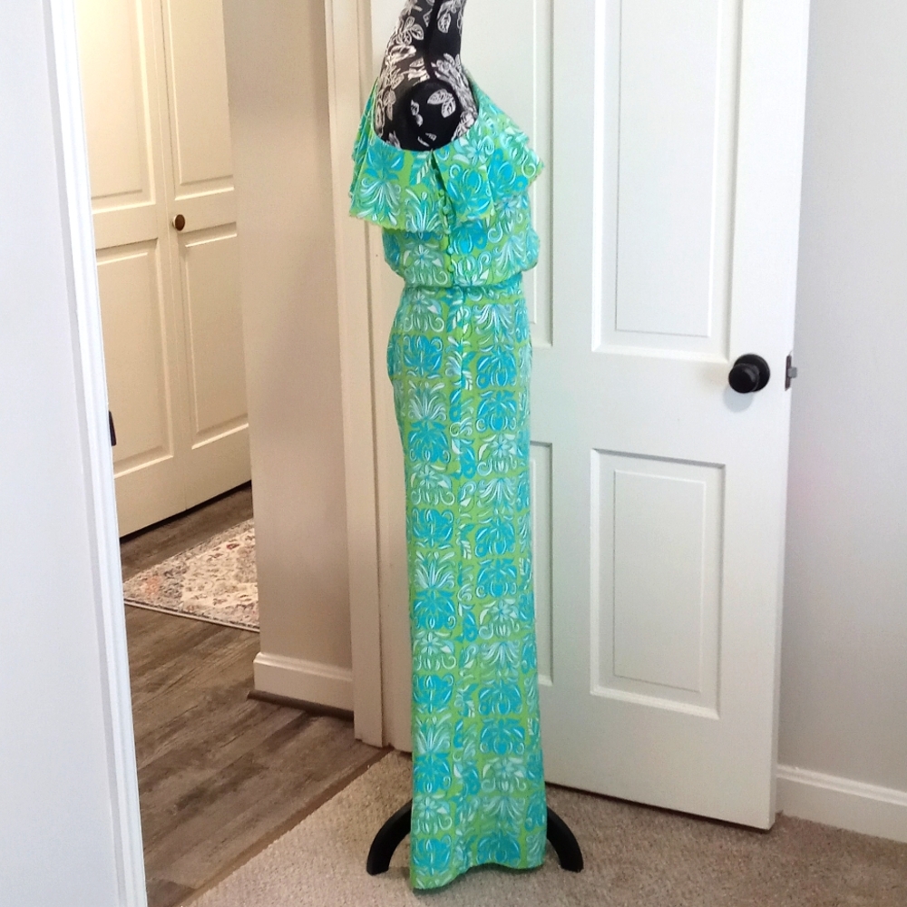 🦄RARE Lilly Pulitzer🦄 - Lyra One-Shoulder Silk Jumpsuit - Picture 5 of 16